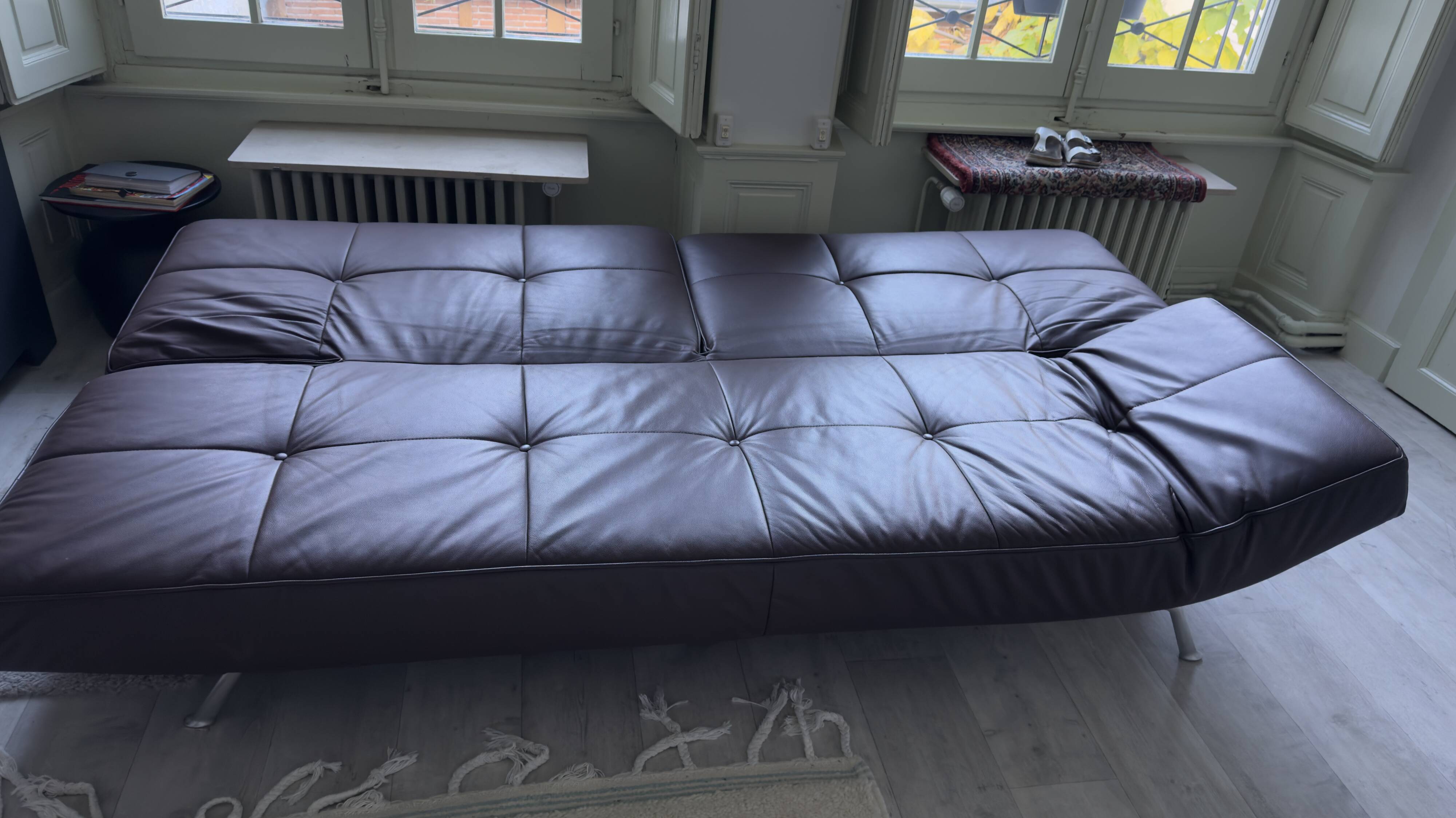 Cinna Mourgue Pascal 3-seater brown leather sofa