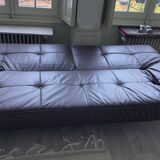 Cinna Mourgue Pascal 3-seater brown leather sofa