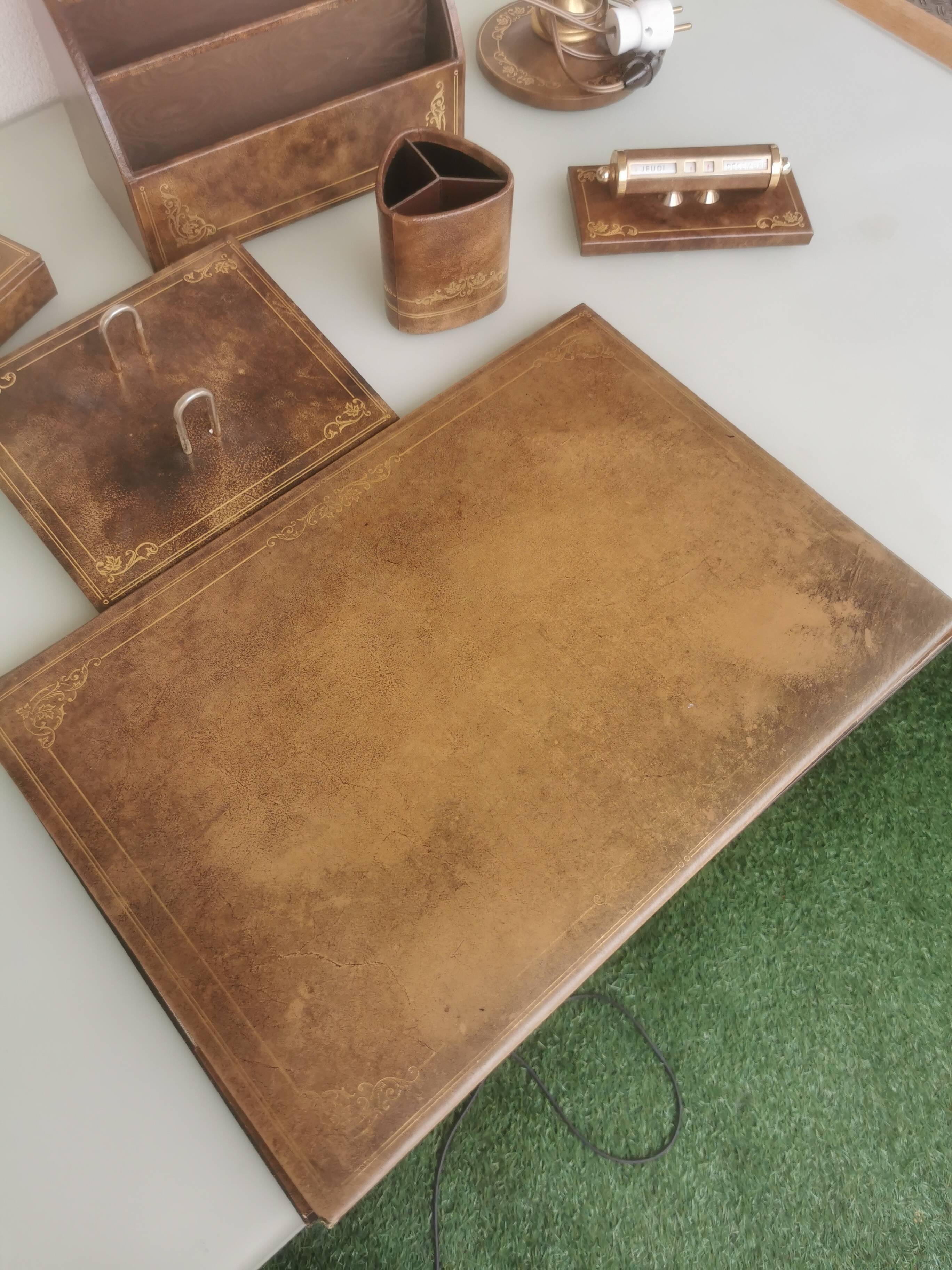 Leather desk set Le Tanneur PARIS