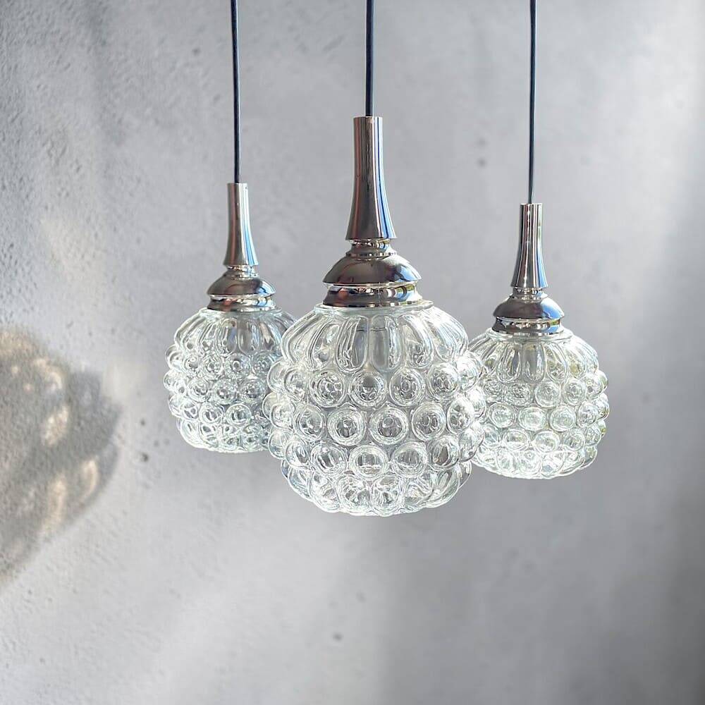 German 1960s cascading pendant by Hustadt Leuchten
