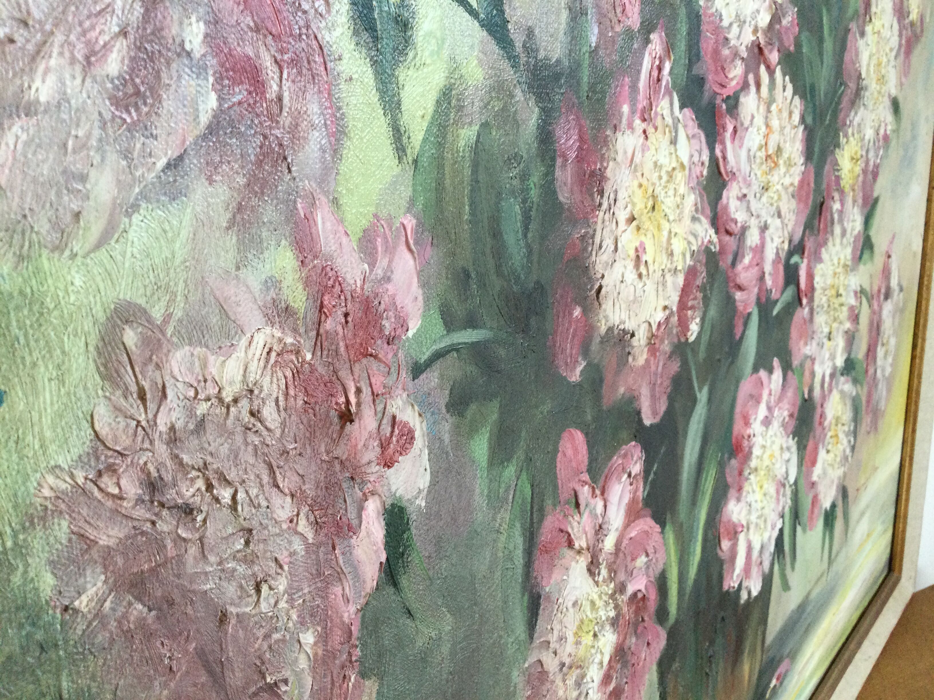 Ancient table bouquet of peonies