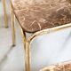 Table peinte en or et 4 chaises en tissu d'origine