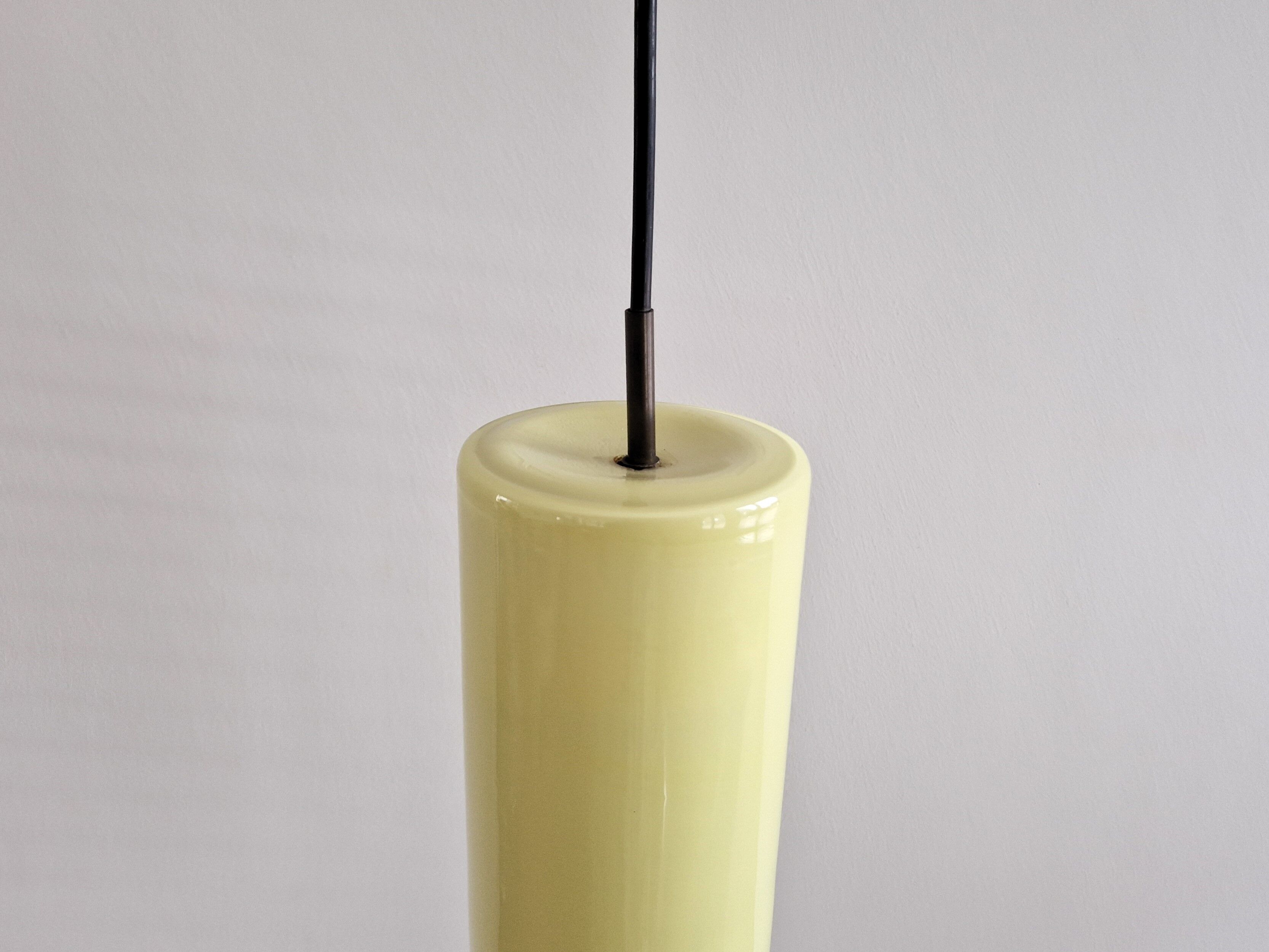 Large yellow Murano glass pendant lamp by Massimo Vignelli for Venini, Italy 1960's