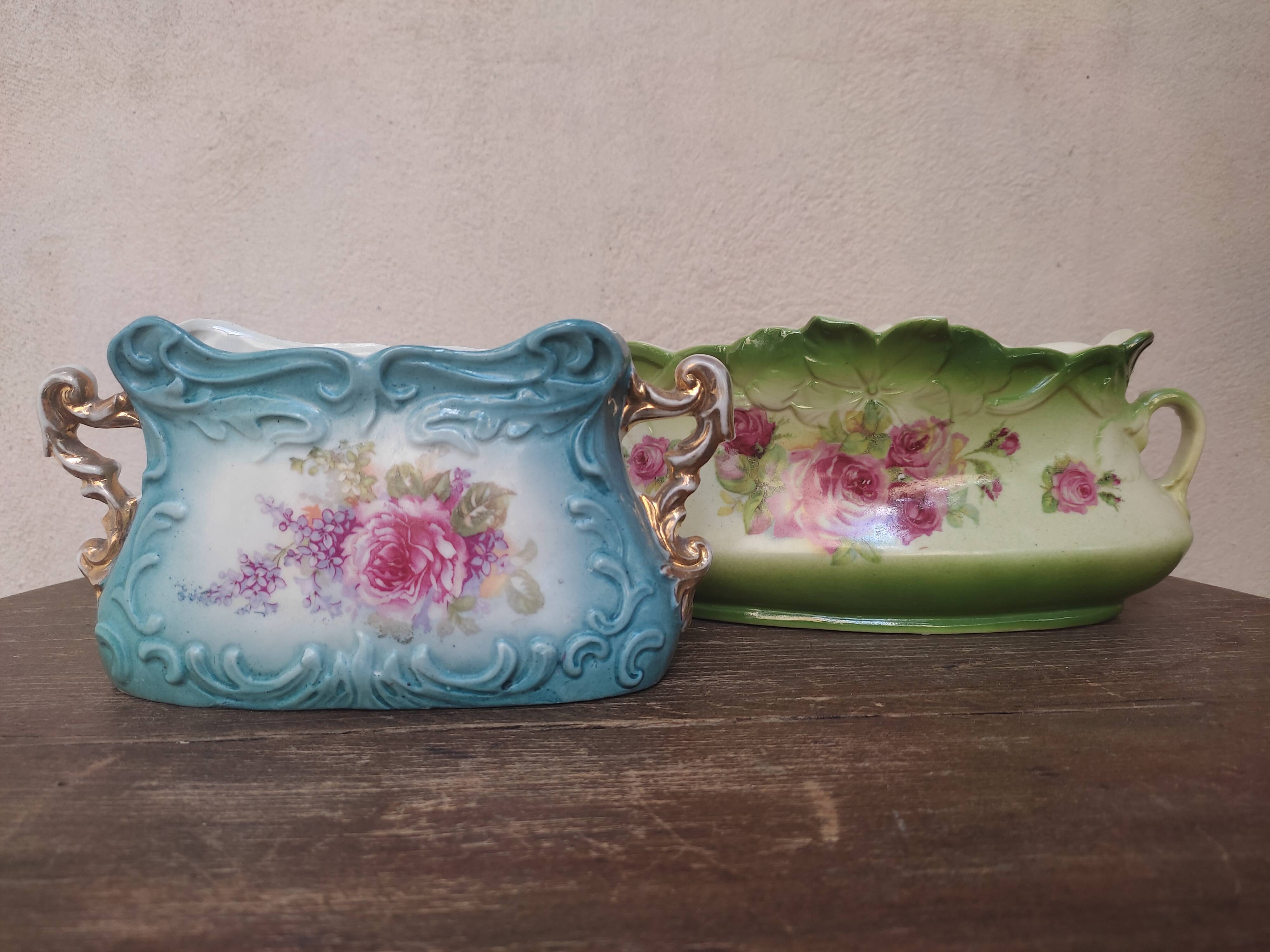 Duo of porcelain planters