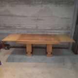 Table chêne moderniste cubique art déco 1940