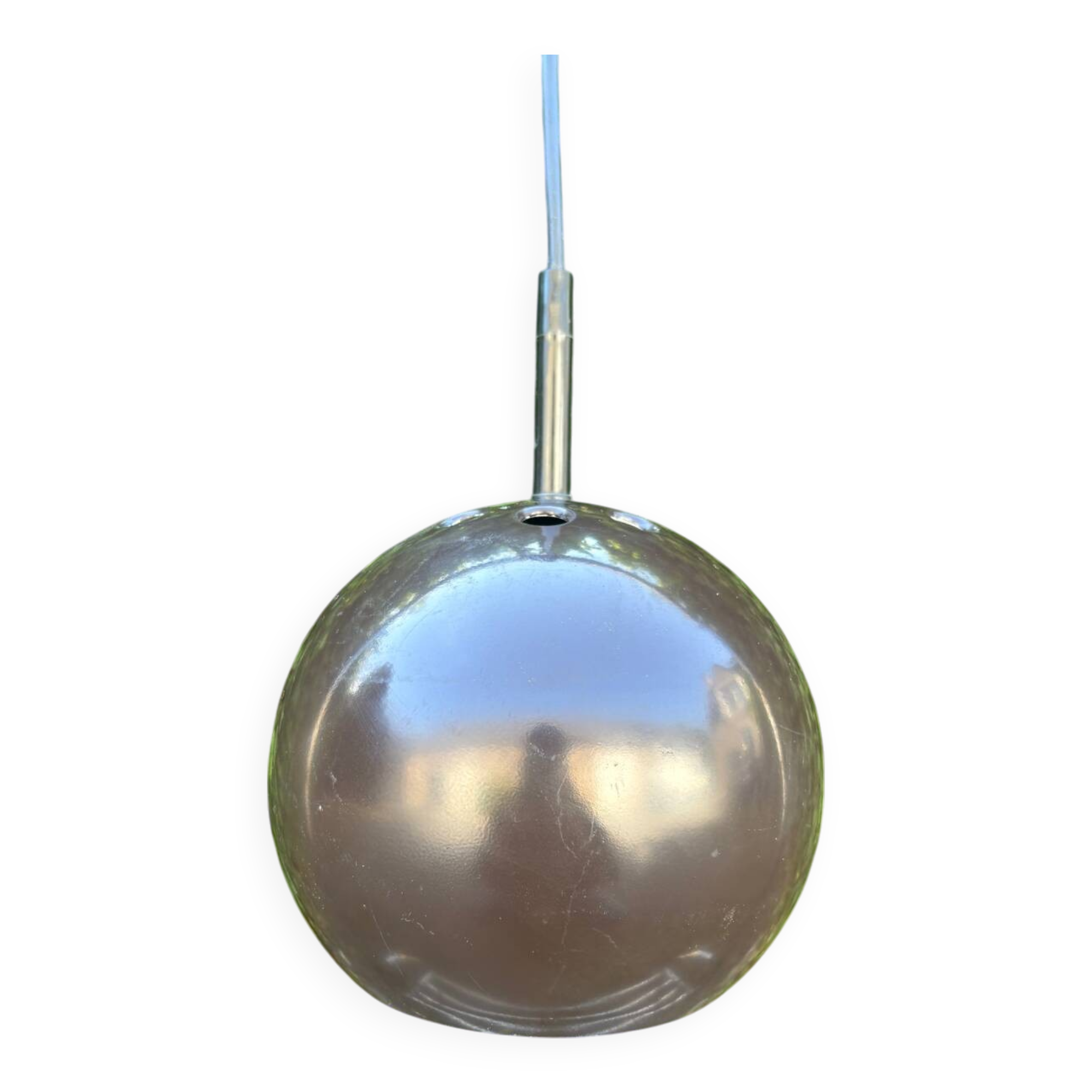 Brown metal eyeball pendant light by LITA vintage 1970