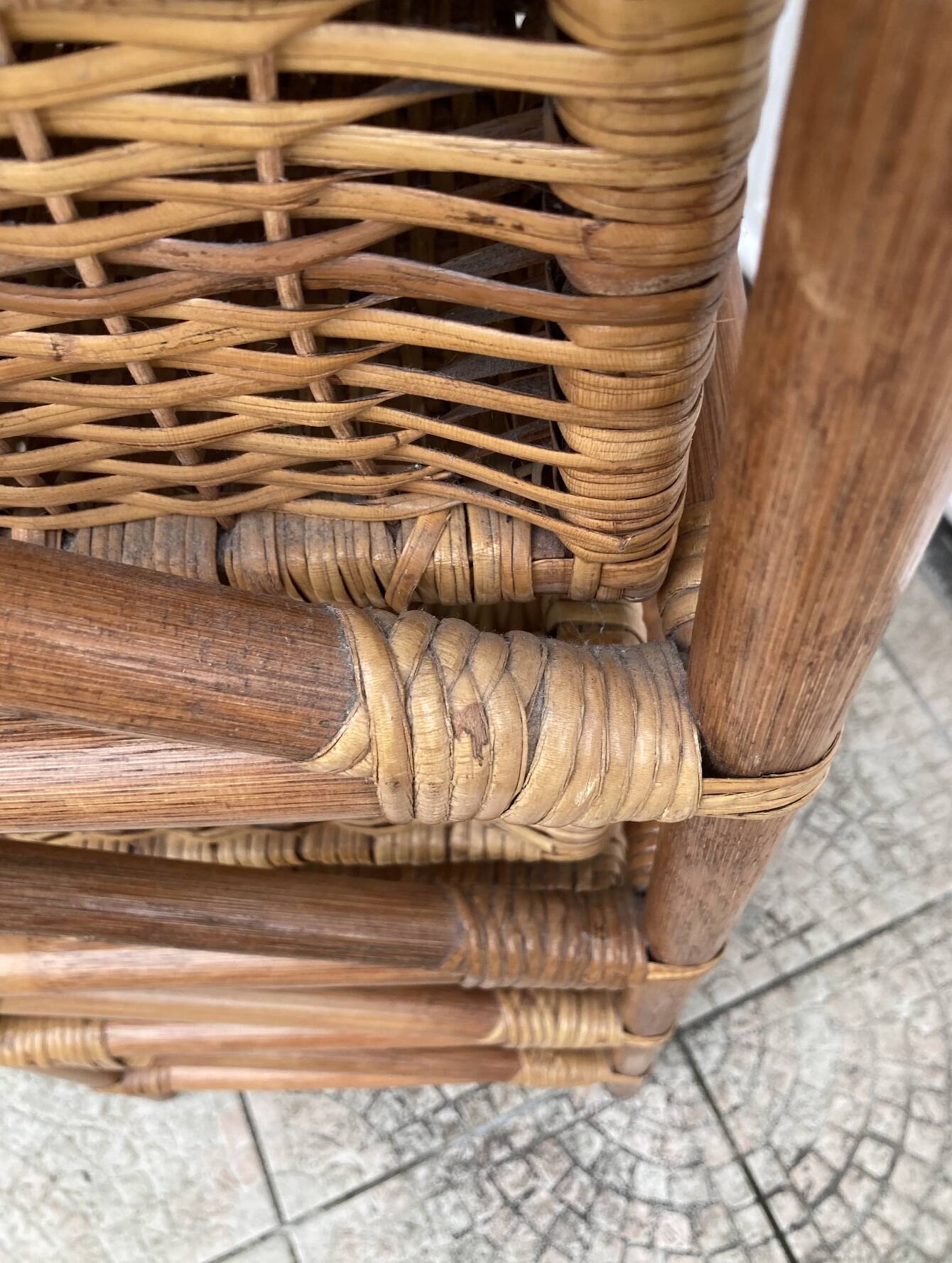 Vintage rattan chiffonier