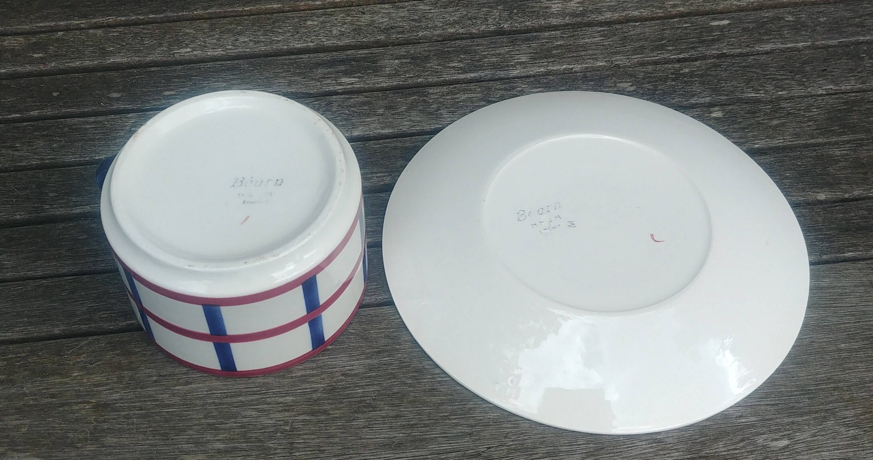 Large cup set and its porcelain sub-cup from Creil & Montereau HBCM model Béarn