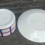 Large cup set and its porcelain sub-cup from Creil & Montereau HBCM model Béarn