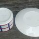 Ensemble de grande tasse et sa sous tasse en porcelaine de Creil & Montereau HBCM modèle Béarn