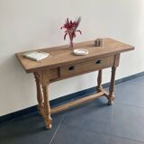 Console / Table d’appoint en chêne massif rénovée