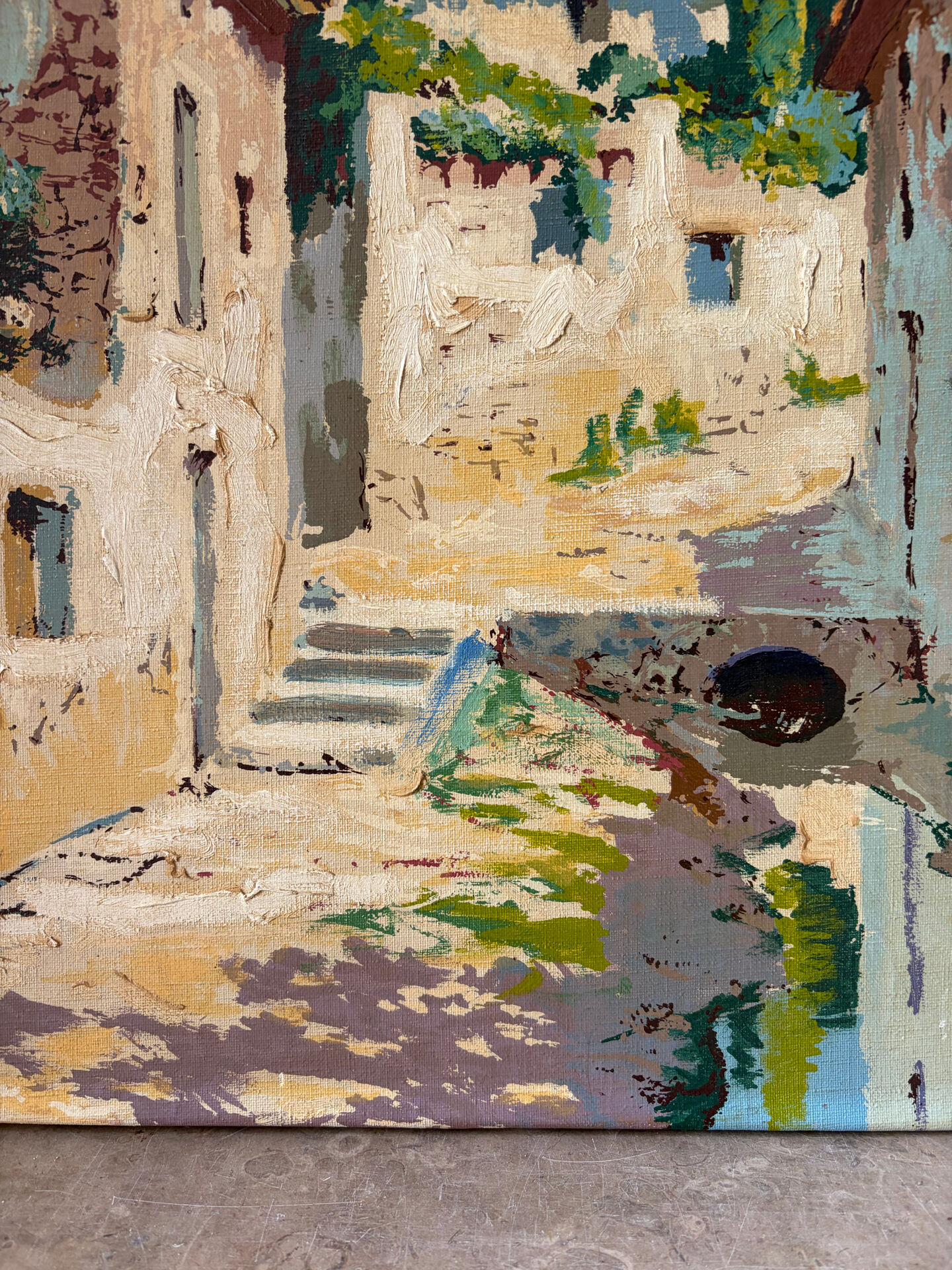 Spanish village, oil on canvas signed