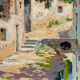 Spanish village, oil on canvas signed