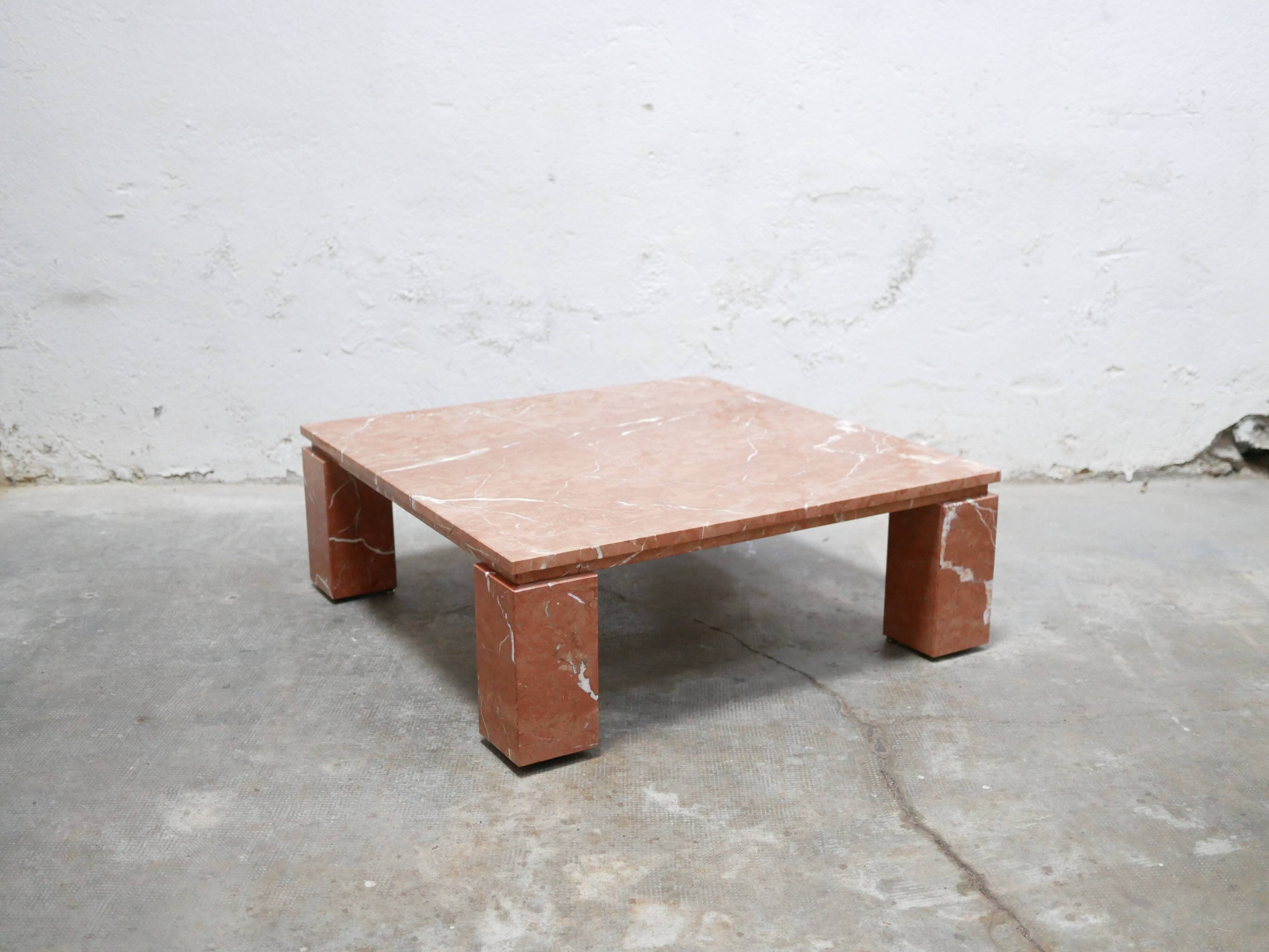 Vintage terracotta marble coffee table