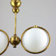 Mid-Century Brass & Opaline Glass Chandelier