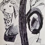 Olga Orana – Original drawing signed and dated '81 ink on paper 30x40 cm