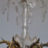 chandelier Crystal bronze dore rocaille style nineteenth pendants