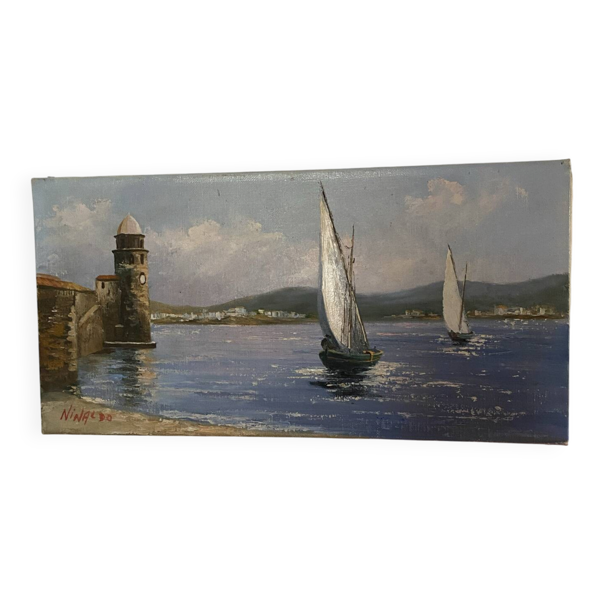 Peinture sur toile "Port de Collioure"