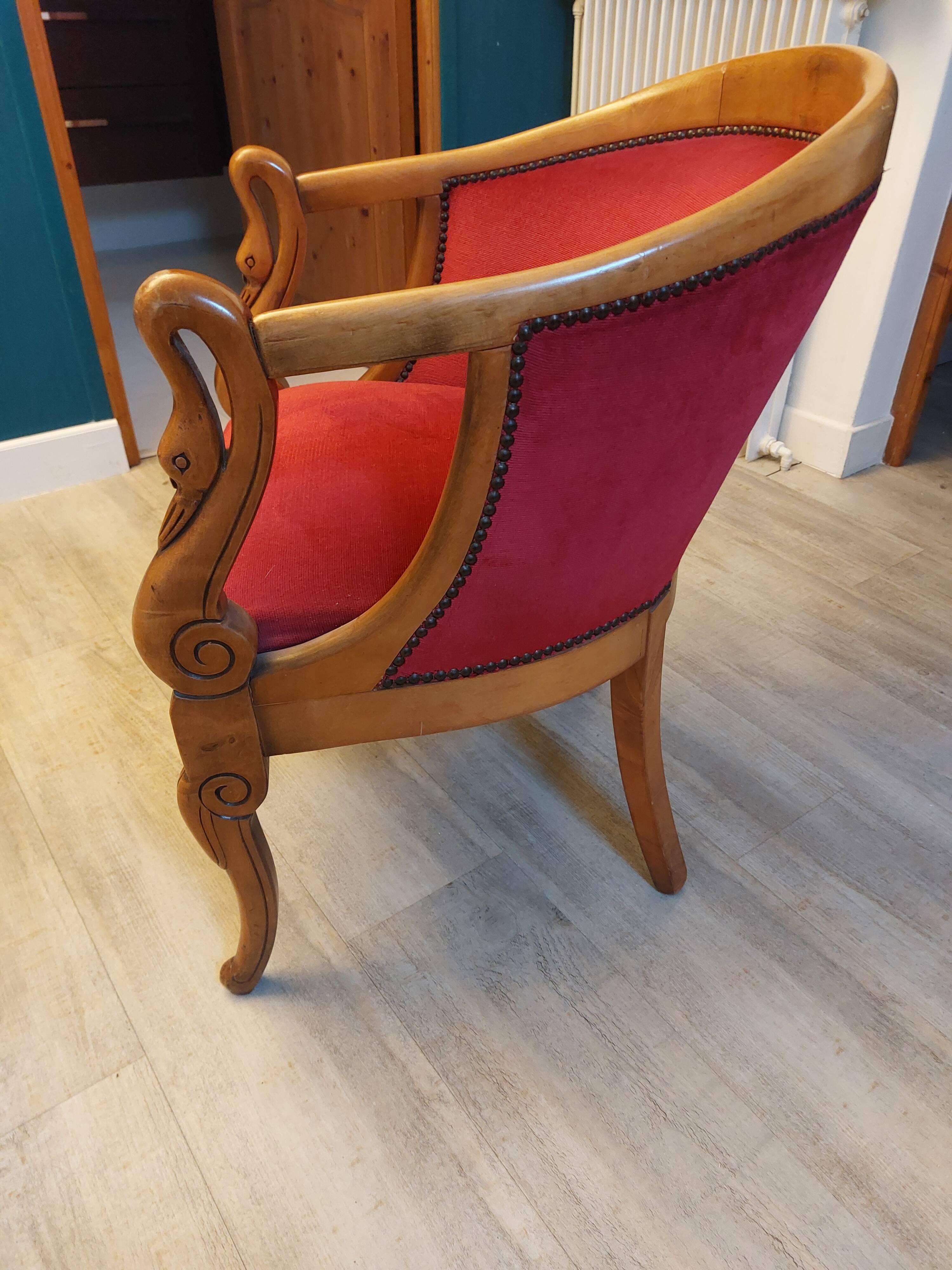 Burgundy velvet salon Swan neck