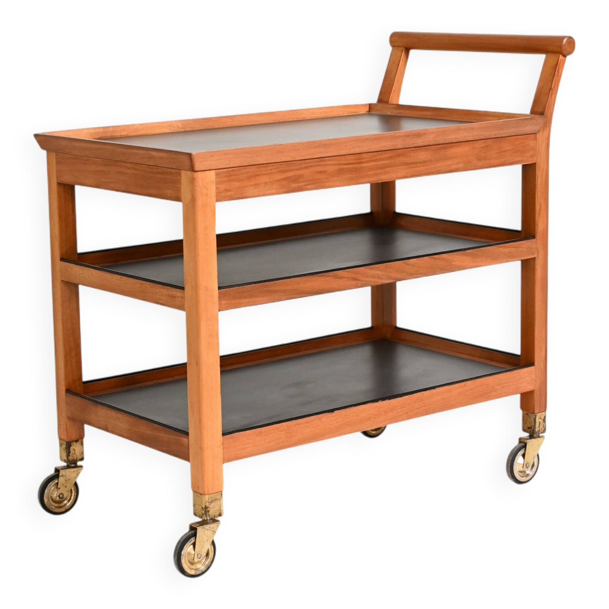 Scandinavian mahogany serving trolley, 1950s