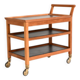 Chariot de service en acajou scandinave, années 1950