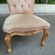 2 bergères fauteuils Louis XV tissu velours rosé
