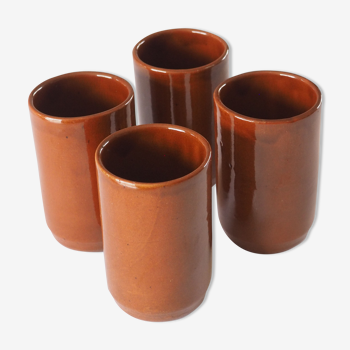 Set of 4 large sandstone cups