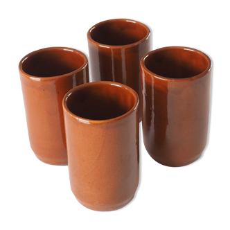 Set of 4 large sandstone cups