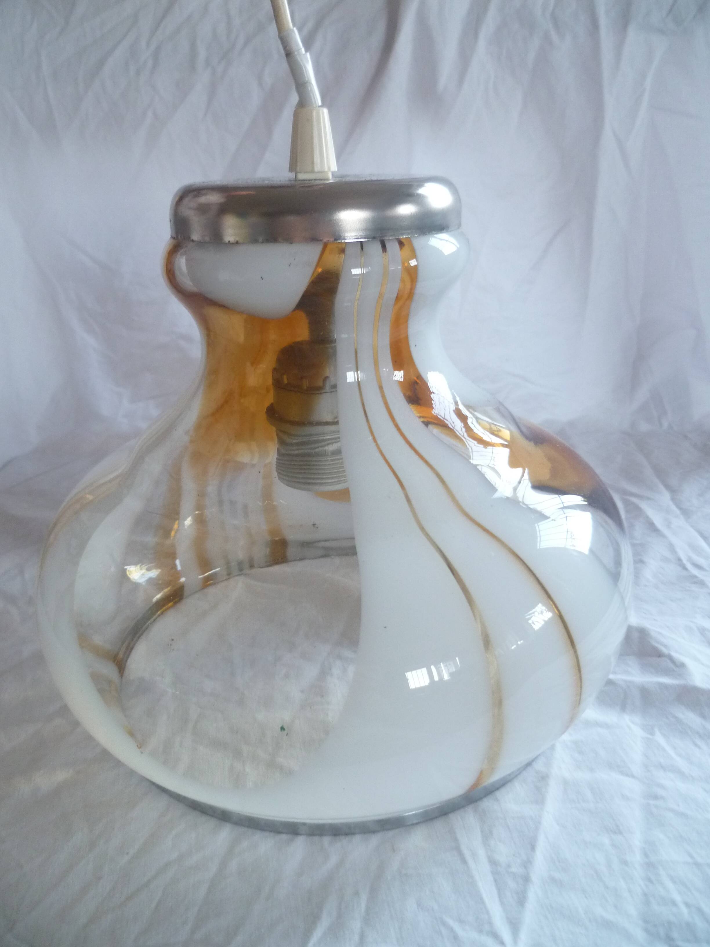 Murano glass ceiling light chandelier Space Age 70's design rolly vintage