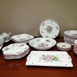 42-piece Lunéville KG tableware set with floral decoration, 20th century