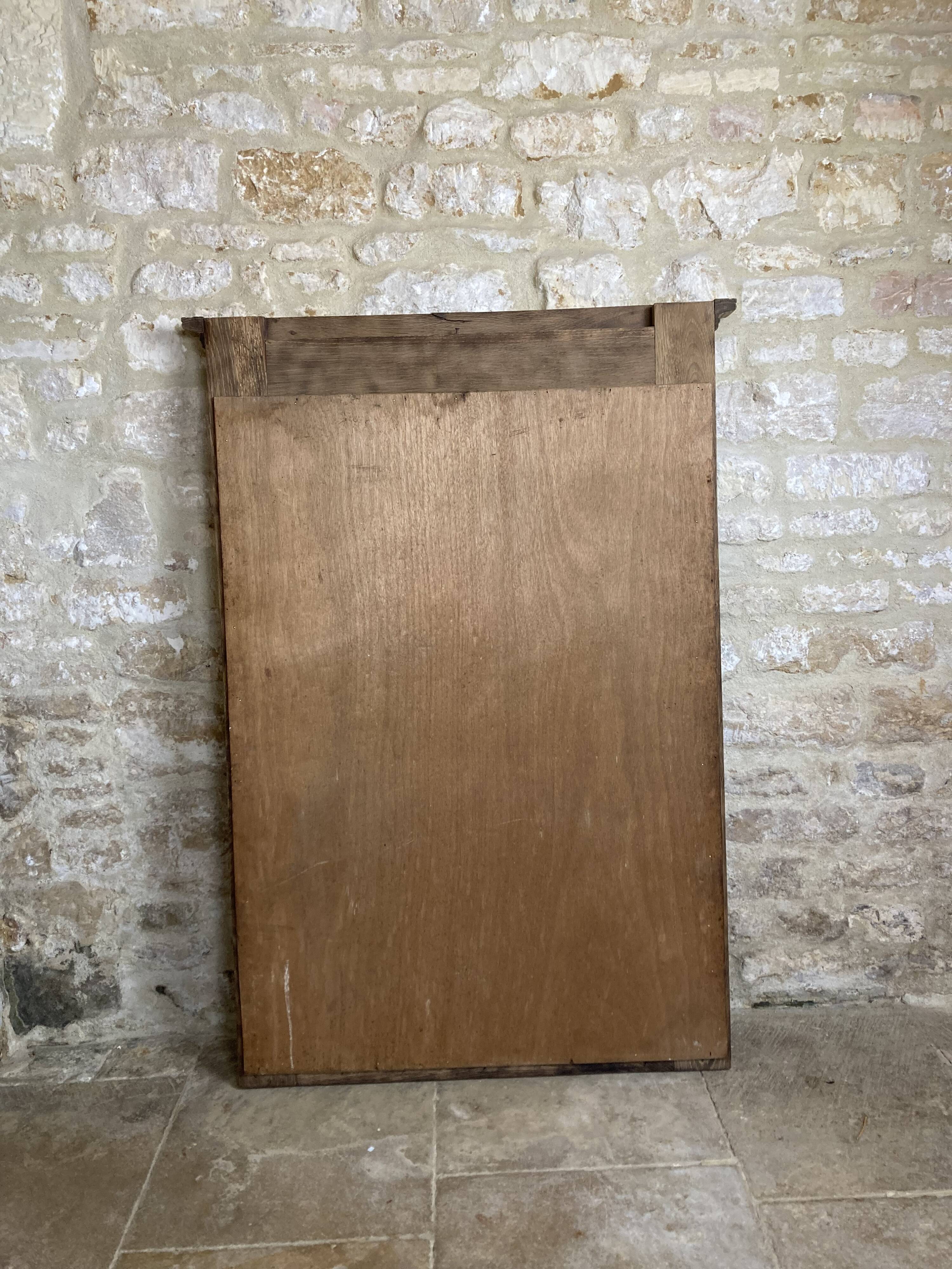 Oak trumeau mirror