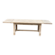 Extensible farmhouse dining table stripped in raw solid oak from the 1970s.