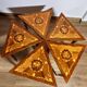 Italian Marquetry Five Piece Triangle Table