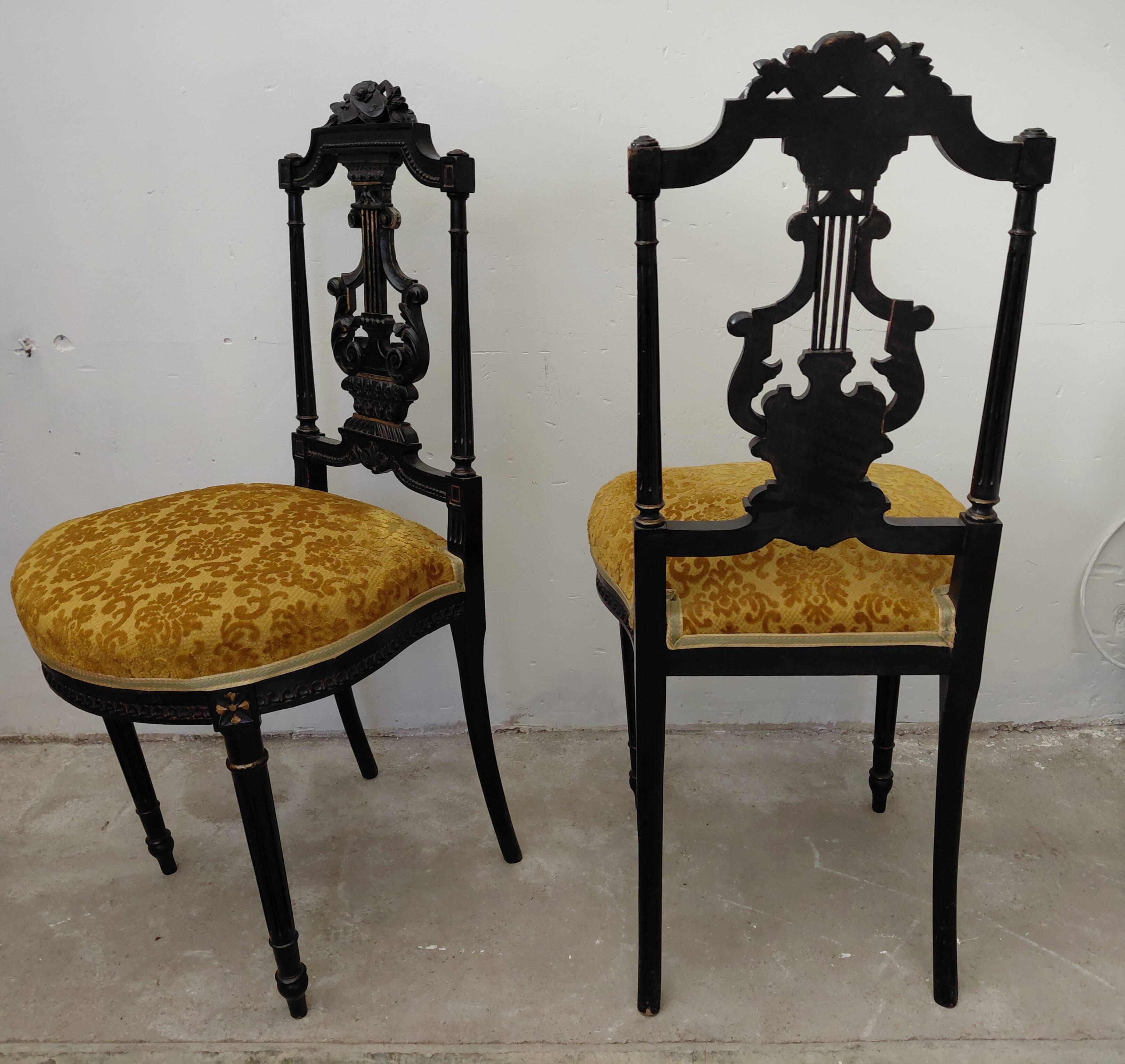 Pair of musical chairs, 19th century