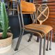 Pair of wooden and metal children's chairs