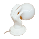 Hand-operated wall lamp in opaline globe ceramic