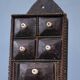 Primitive Wood Carved Kitchen Apothecary Spices Cabinet