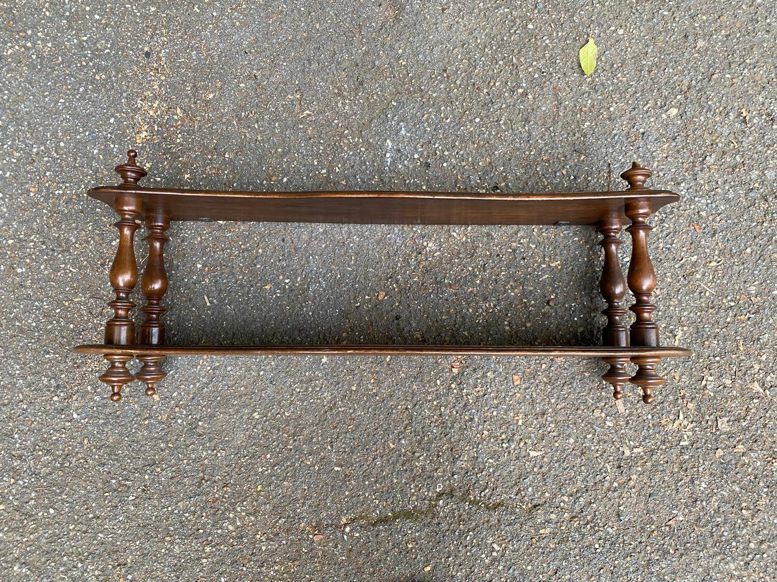 Napoleon III wall shelf in turned wood from the 19th century 80cm