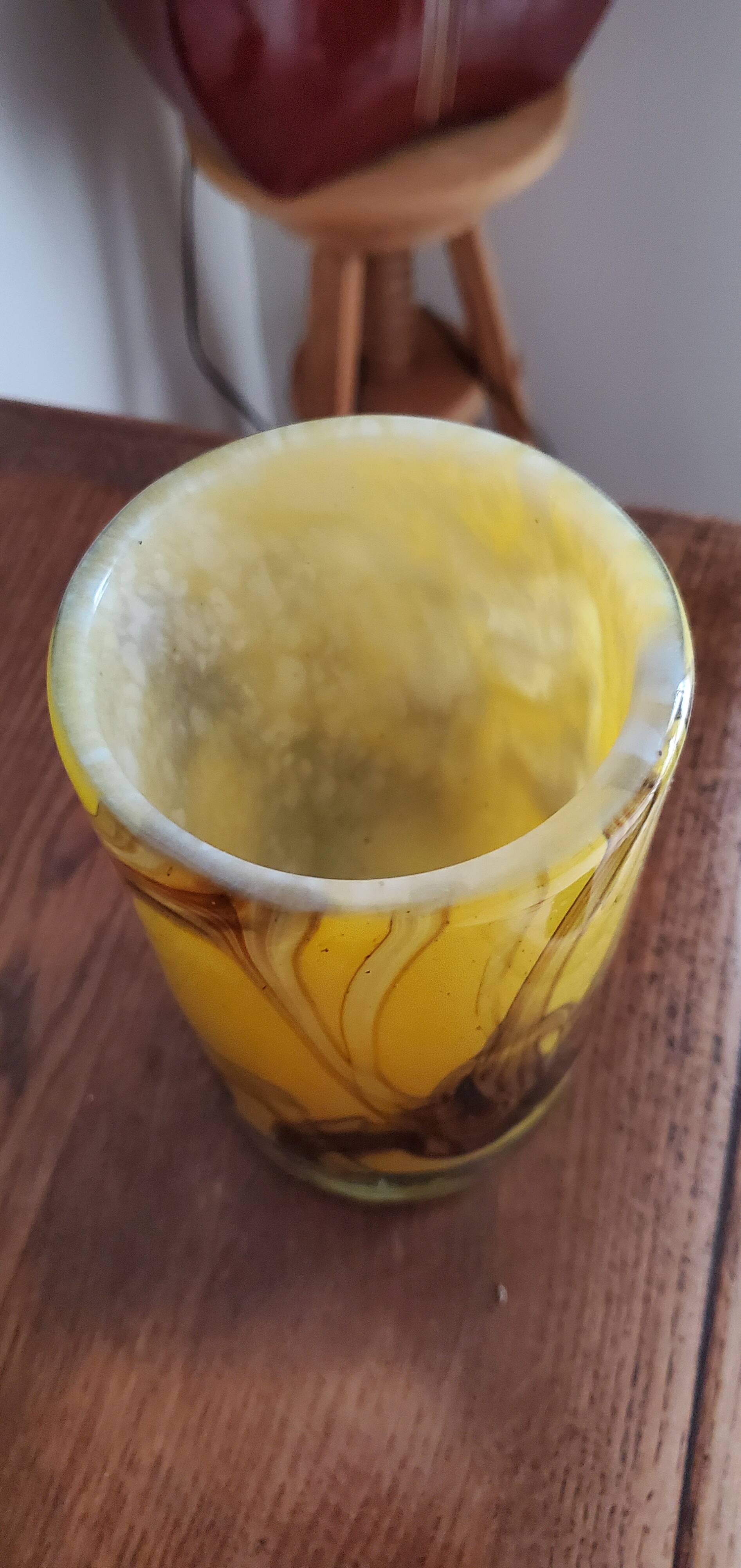 Yellow glass vase