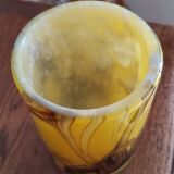 Yellow glass vase