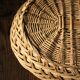 Basket oval base light wicker border vintage basketry