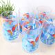 Ensemble de 5 verres à eau décors oiseaux années 70/80, vintage
