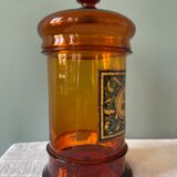 Amber brown glass medicine jar