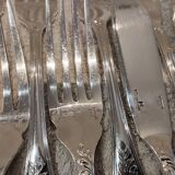 9 couverts à poisson 18p métal argenté orfèvre Christofle Marly