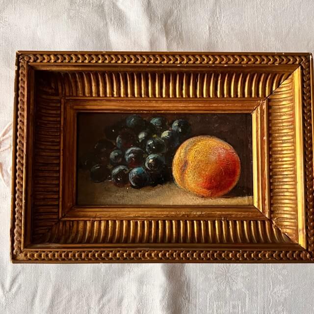 Still Life with Peaches and Black Grapes