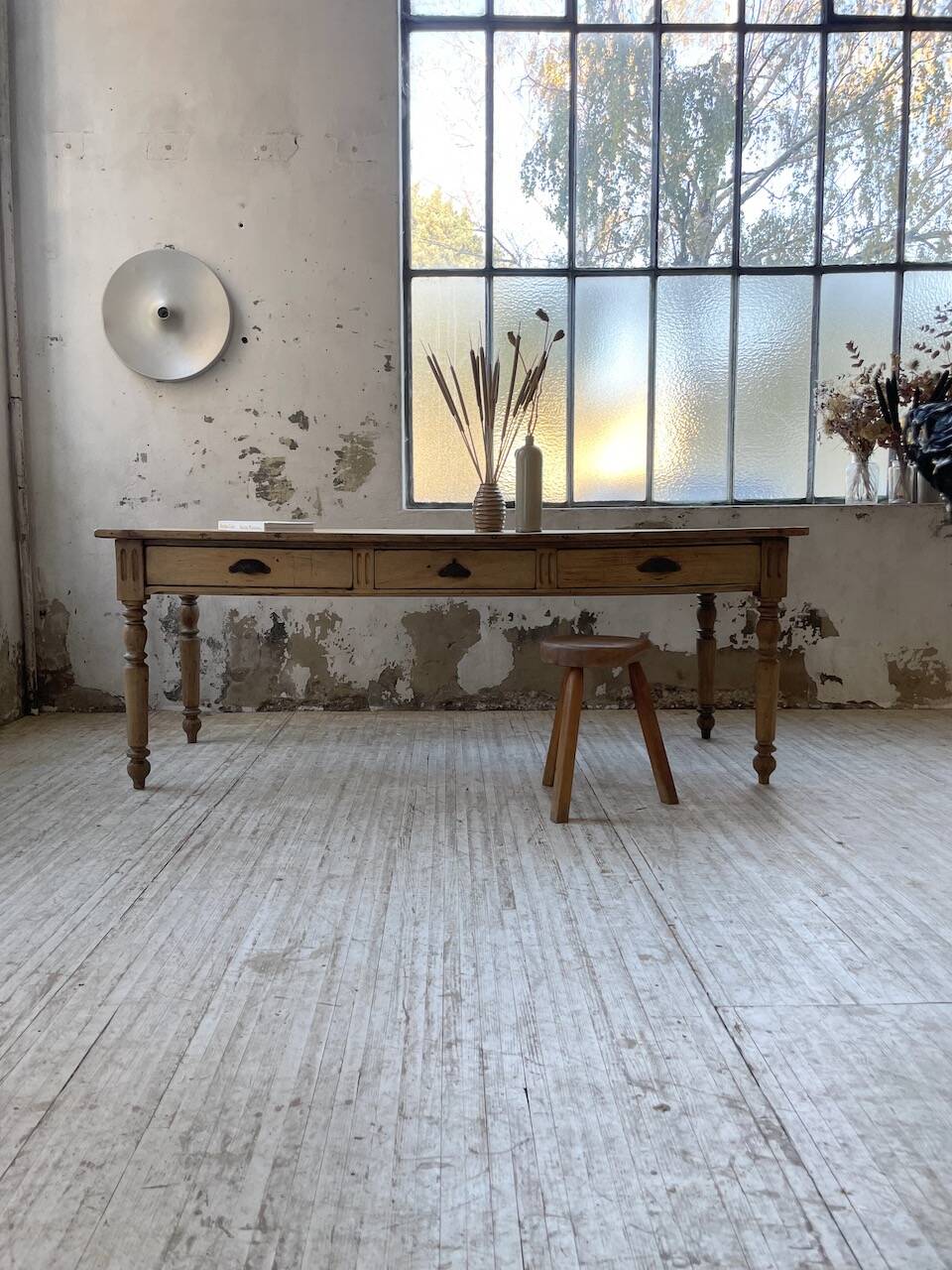 2m walnut drapery farmhouse table