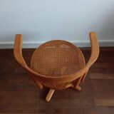 Wood swivel desk and caning