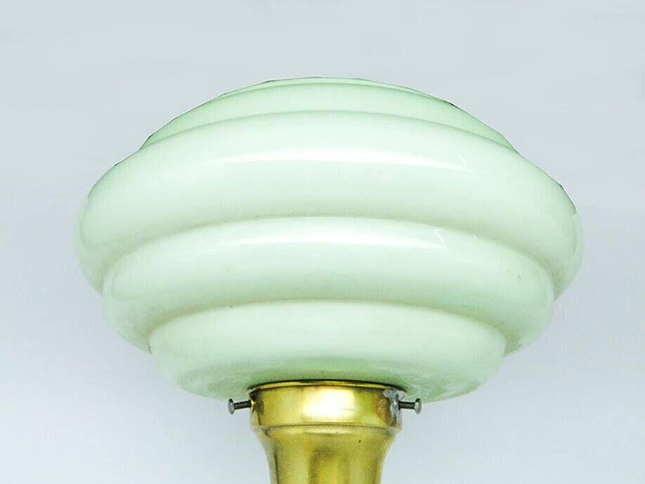 Mid-century glass and brass pendant lamp, 1950s