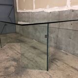 Post modern tempered glass table circa 1980