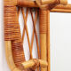 French Bamboo wall coat rack with large mirror, 1960